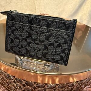 Coach Black Patterned Card Holder